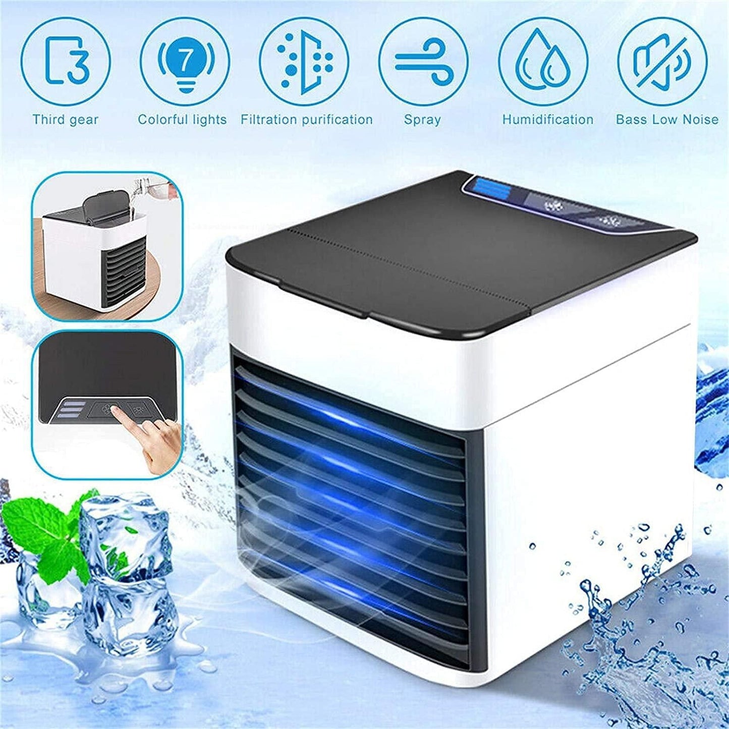 3-in-1 Humidifier, Purifier & Mini Cooler – Stay Fresh & Cool